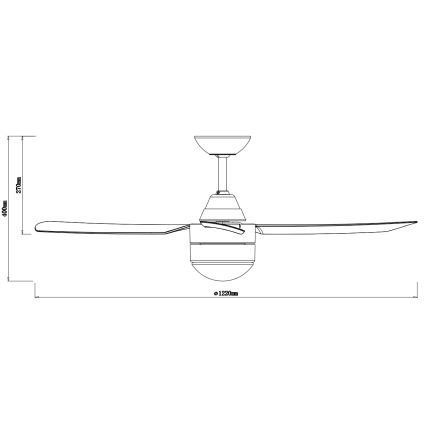 BAYSIDE 531018 - Ventilatore da soffitto MEGARA 2xE14/15W/230V nero + telecomando