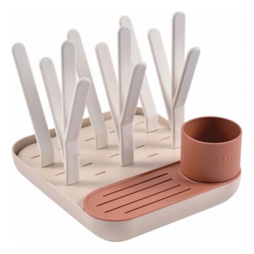 Beaba - Abtropfgestell für Flaschen beige/orange