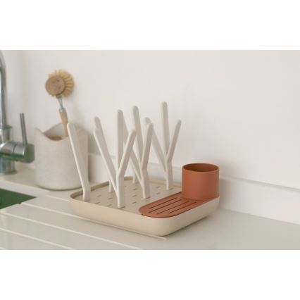 Beaba - Abtropfgestell für Flaschen beige/orange