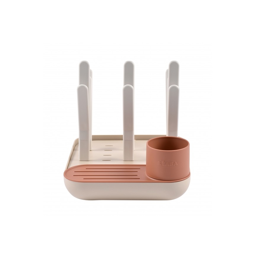 Beaba - Abtropfgestell für Flaschen beige/orange