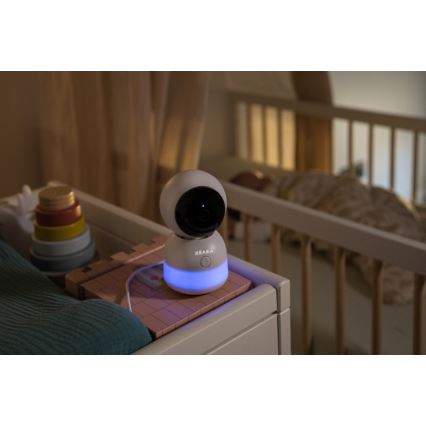 Beaba - Baby monitor intelligente ricaricabile ZEN NIGHT con display 720p, 5V, 4000 mAh, Wi-Fi, bianco