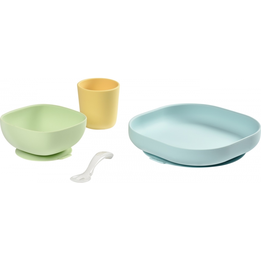 Beaba - Kit repas enfant Jaune 4 pcs