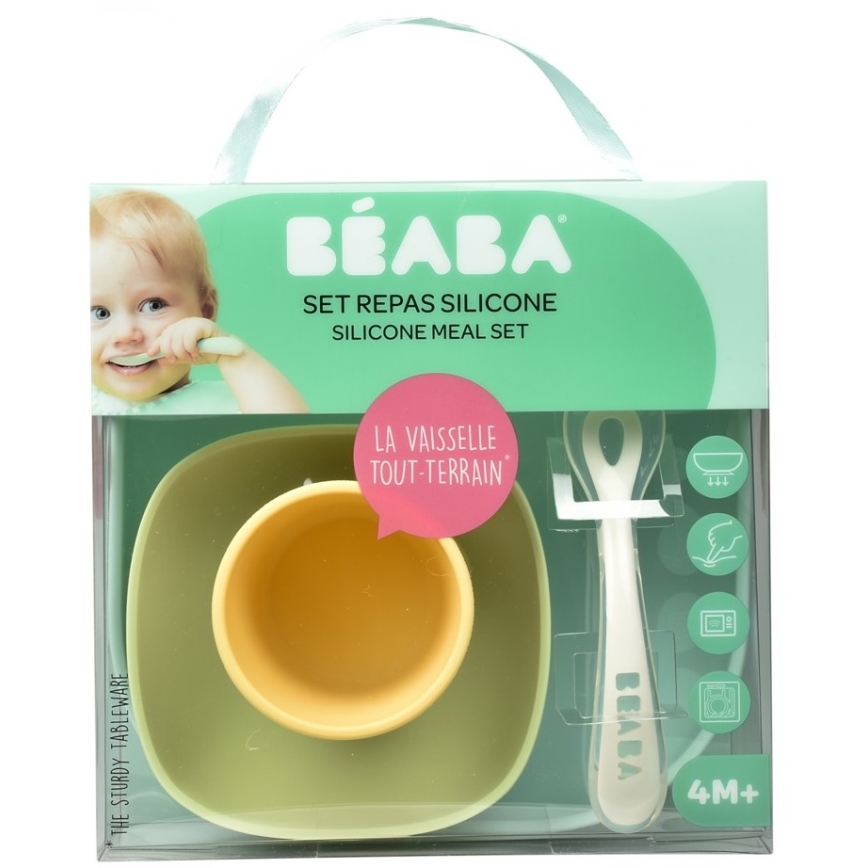 Beaba - Kit repas enfant Jaune 4 pcs