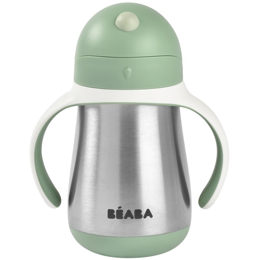 Beaba - Mug thermo-isolé avec paille 250 ml vert