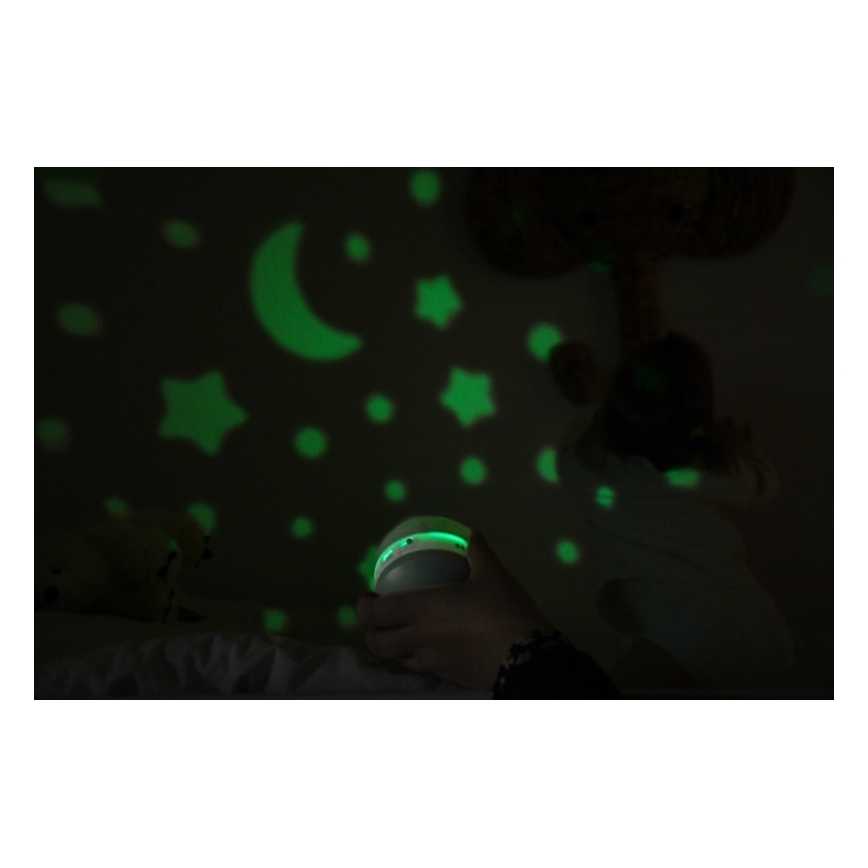 Beaba PIXIE – Projektor mit Melodie, USB (5V), 1300 mAh, grün