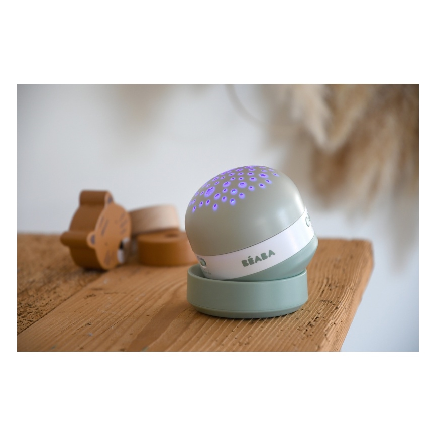 Beaba PIXIE – Projektor mit Melodie, USB (5V), 1300 mAh, grün