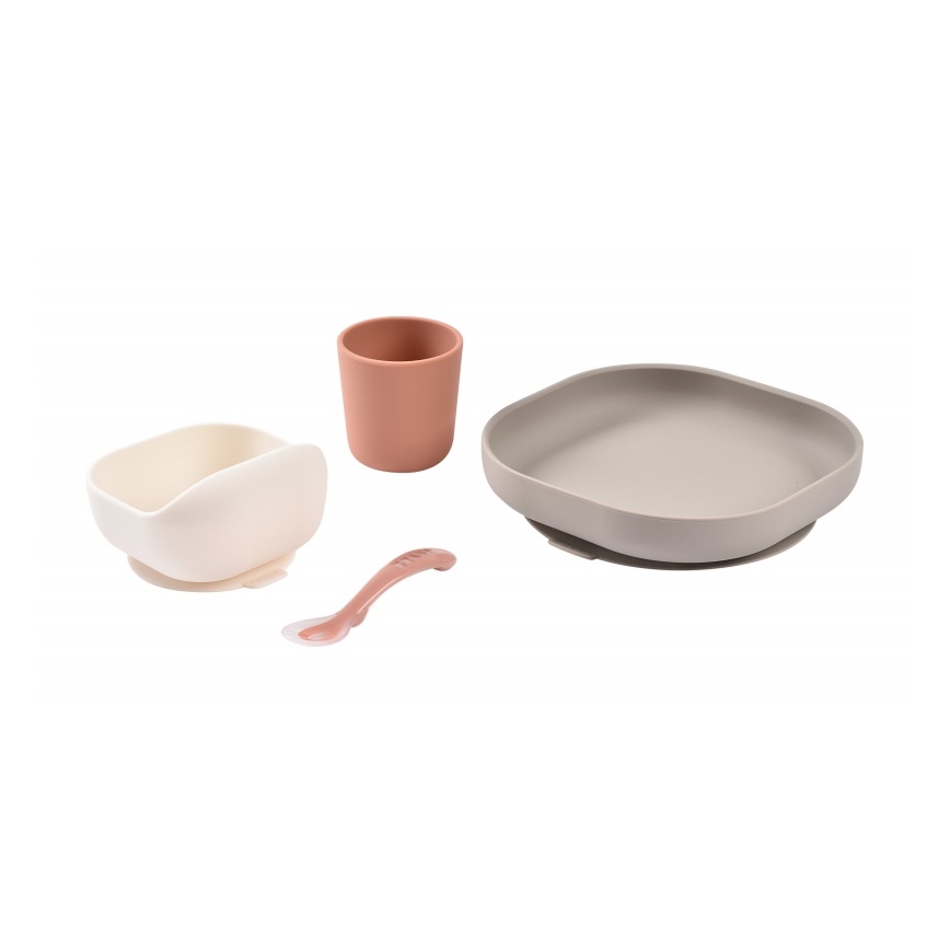 Beaba - Set da pappa per bambini Terracotta, 4 pezzi