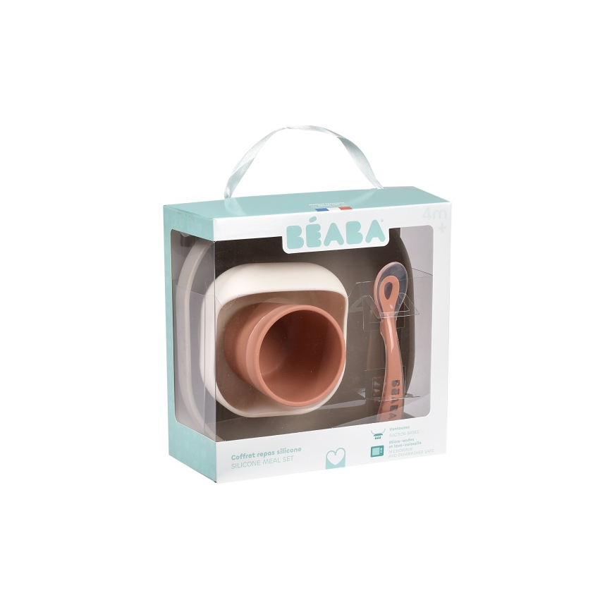 Beaba - Set da pappa per bambini Terracotta, 4 pezzi