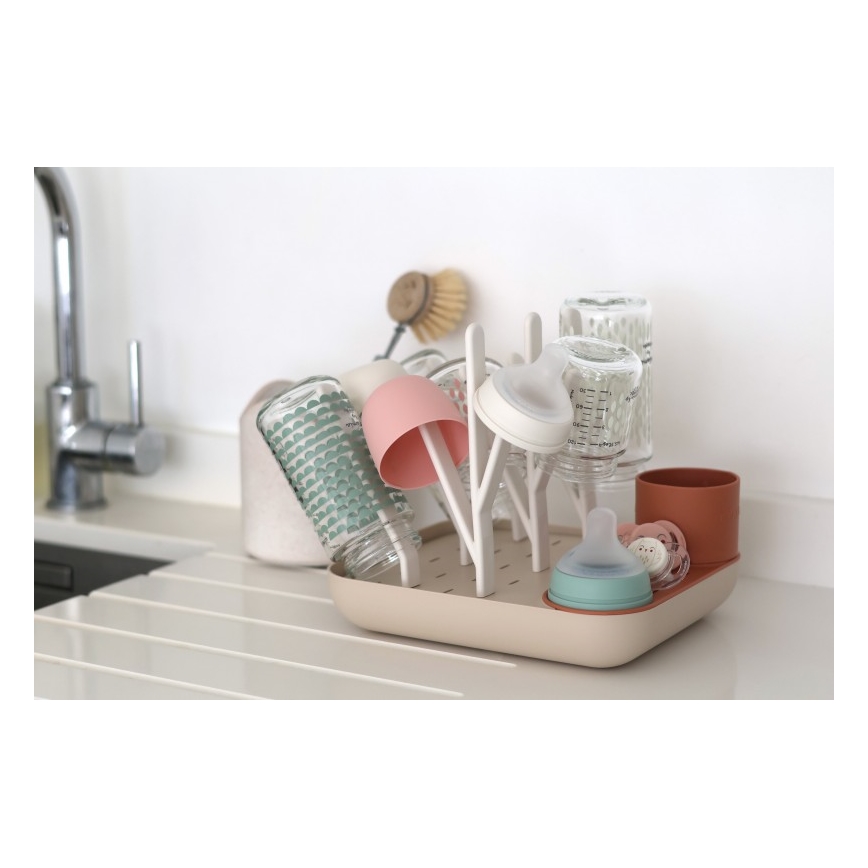 Beaba - Stendibottiglie beige/arancio