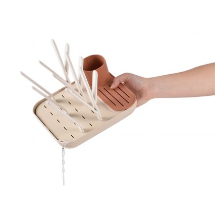 Beaba - Stendibottiglie beige/arancio