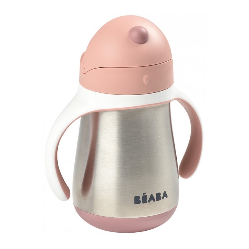 Beaba - Tazza termica con cannuccia 250 ml rosa