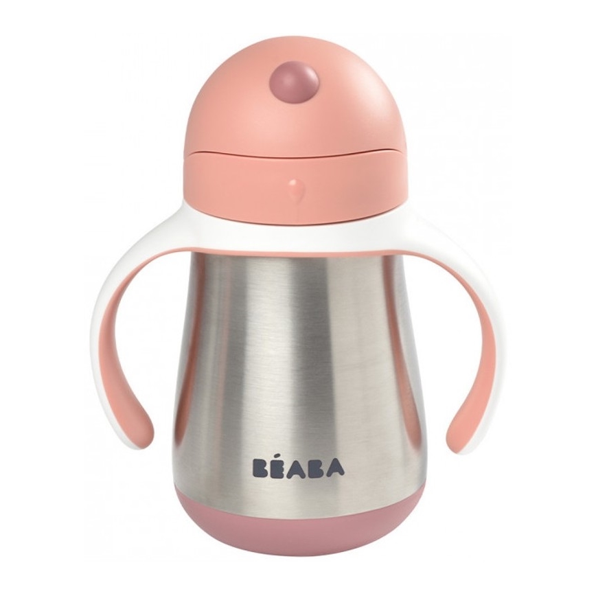 Beaba - Tazza termica con cannuccia 250 ml rosa