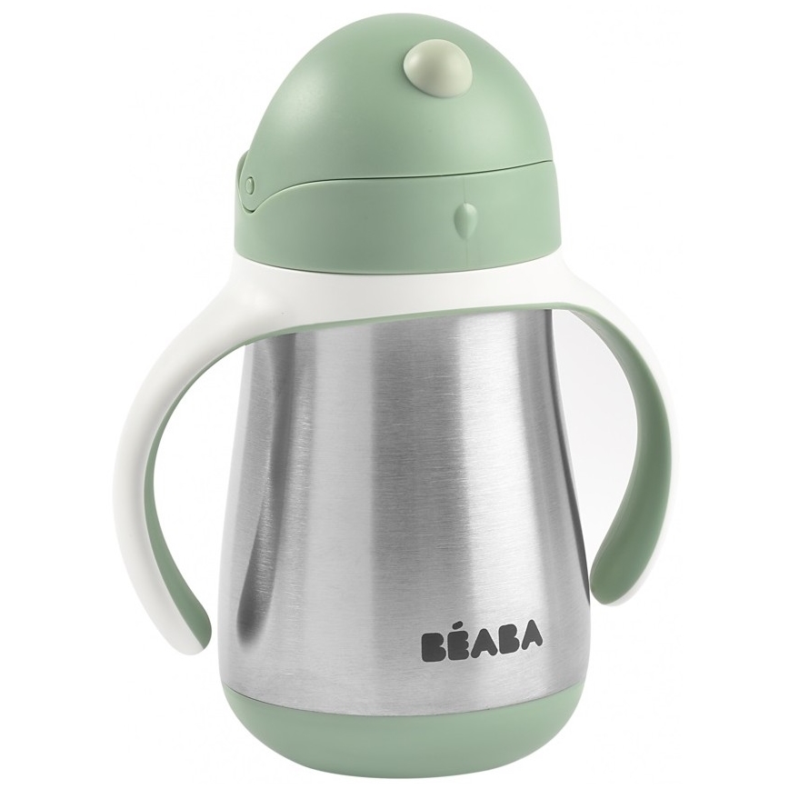 Beaba – Thermoisolierter Becher mit Strohhalm 250 ml grün