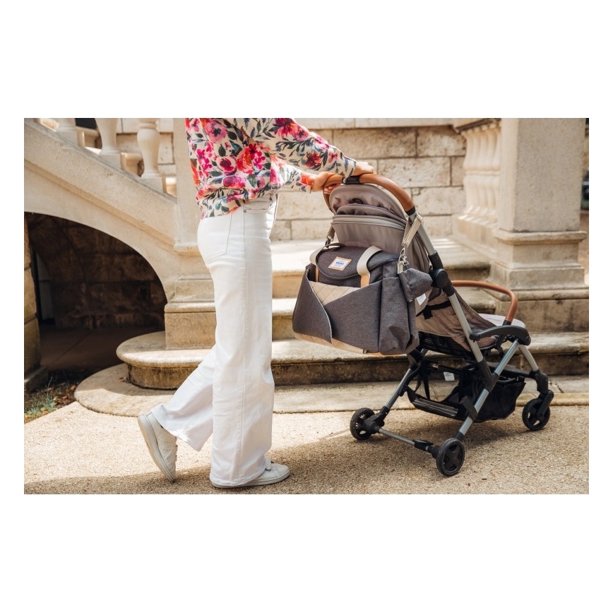 Beaba - Wickeltasche für Kinderwagen SYDNEY grau/beige