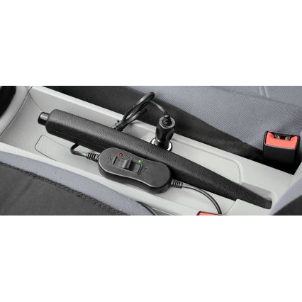 Beheizter Sitzbezug mit Thermostat 12V schwarz/grau