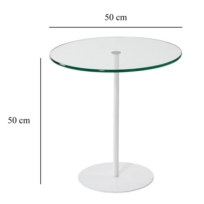 Beistelltisch CHILL 50x50 cm weiß/klar