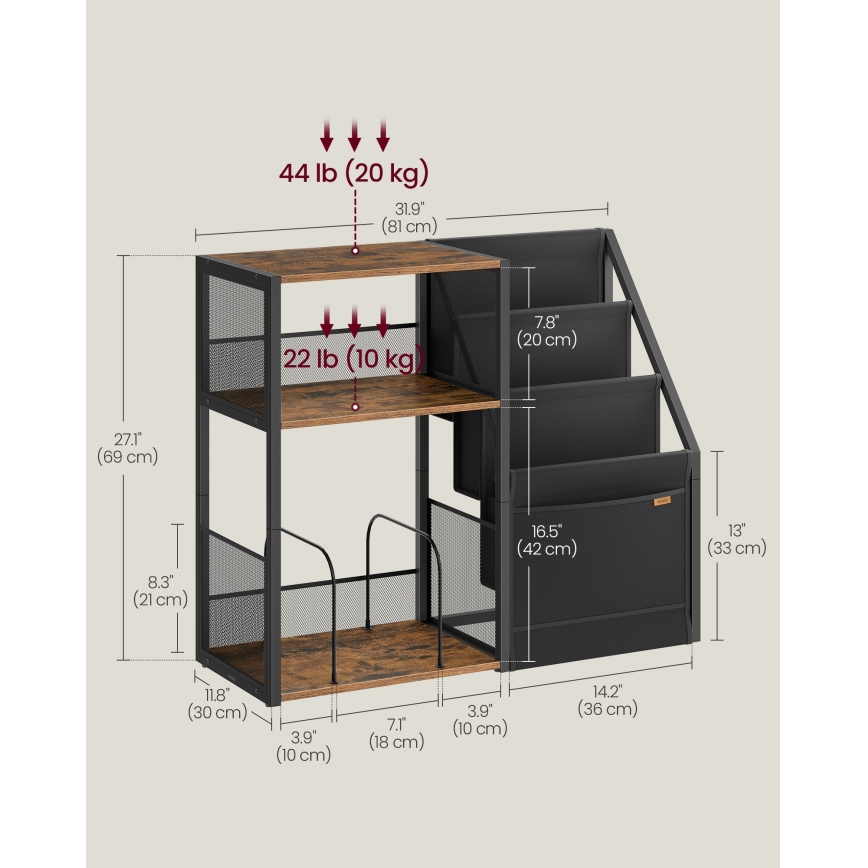 Beistelltisch LUVOR 81x30 cm braun/schwarz