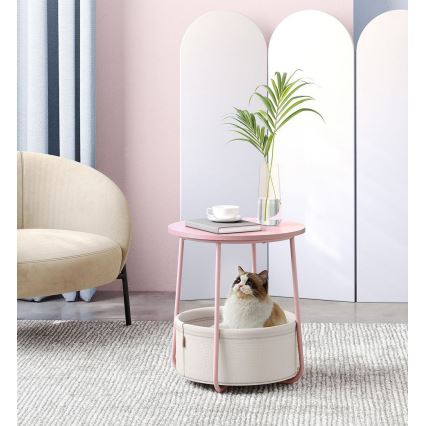 Beistelltisch NOIRA rosa/weiß