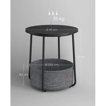 Beistelltisch NOIRA, schwarz/grau