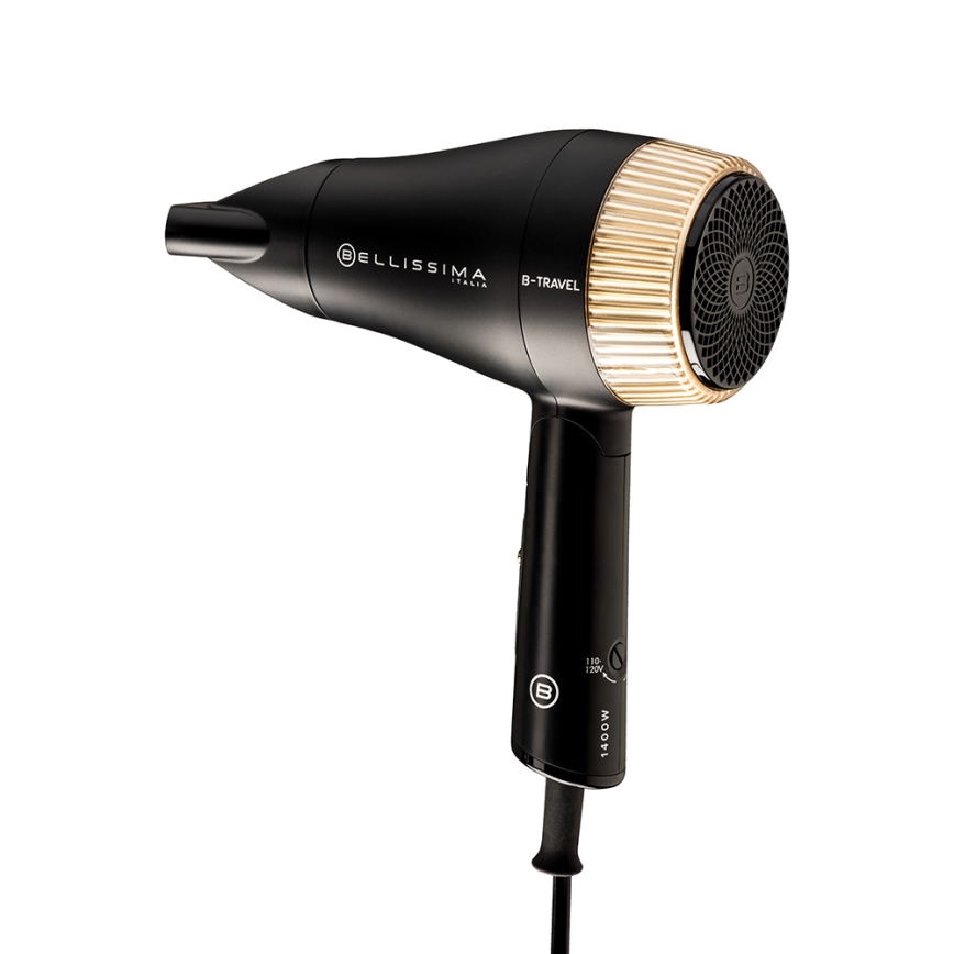 Bellissima 11872 - Asciugacapelli da viaggio B-TRAVEL 1400W/230V nero/oro