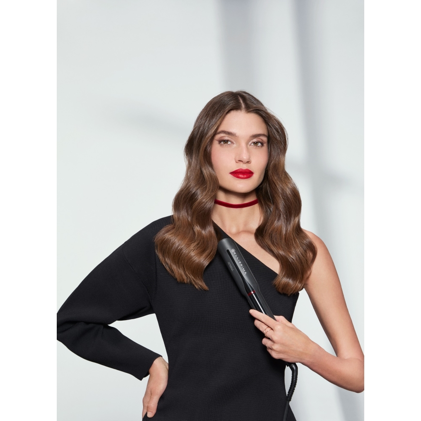Bellissima 11948 - Piastra per capelli con display LCD e tecnologia a infrarossi, 60W/230V, nera