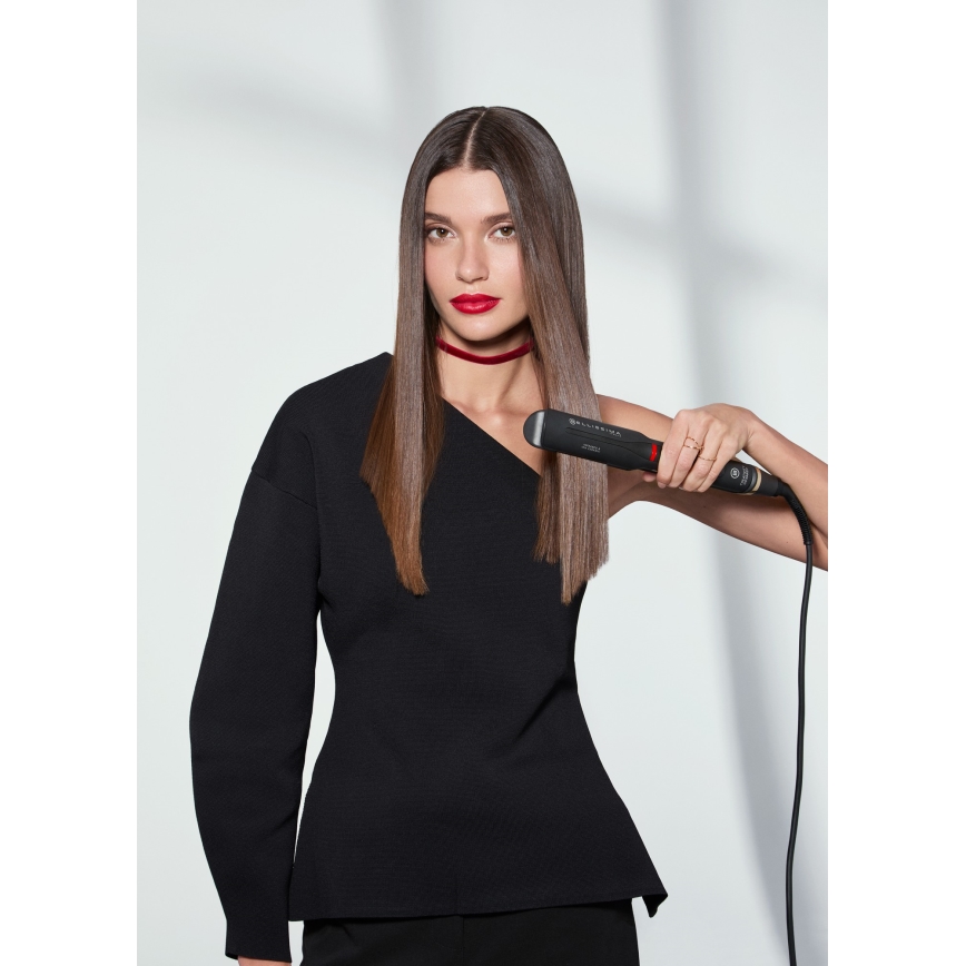 Bellissima 11948 - Piastra per capelli con display LCD e tecnologia a infrarossi, 60W/230V, nera