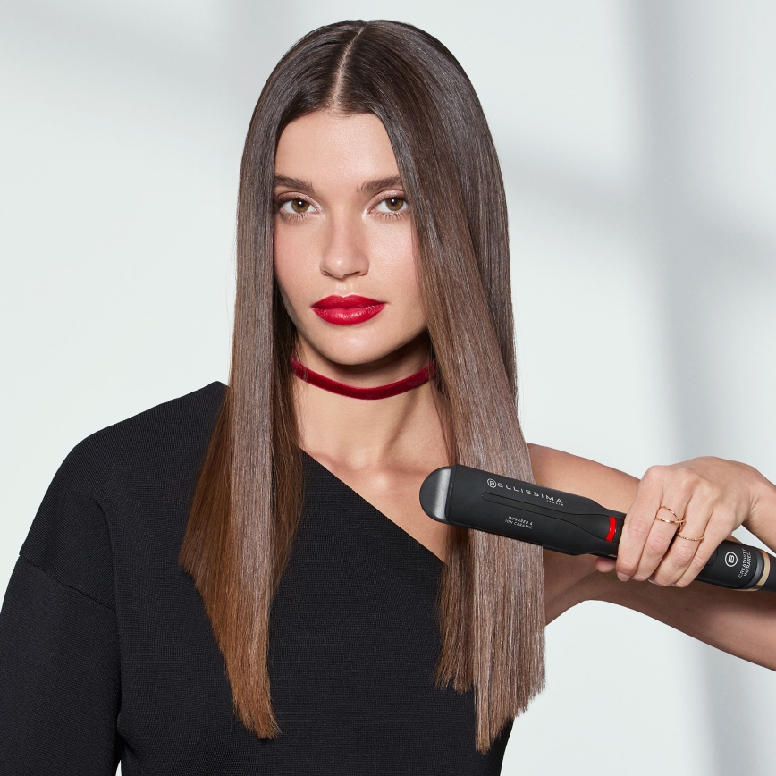 Bellissima 11948 - Piastra per capelli con display LCD e tecnologia a infrarossi, 60W/230V, nera