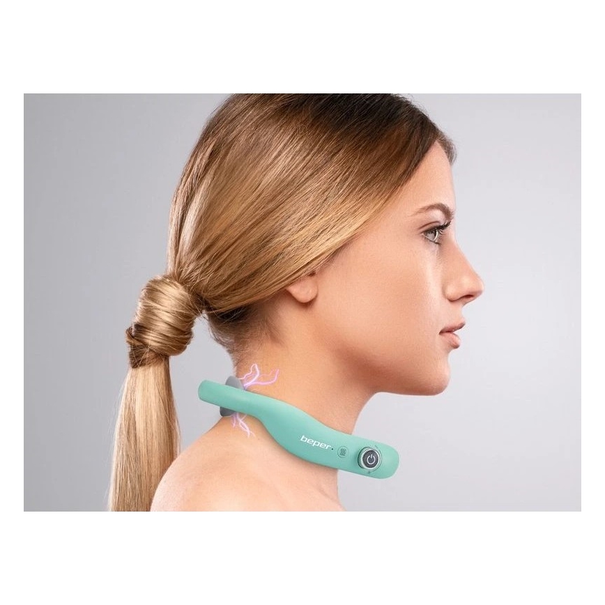 Beper - Appareil de massage cervical rechargeable EMS 5V/900 mAh vert menthe