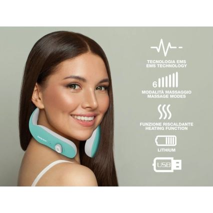 Beper - Appareil de massage cervical rechargeable EMS 5V/900 mAh vert menthe