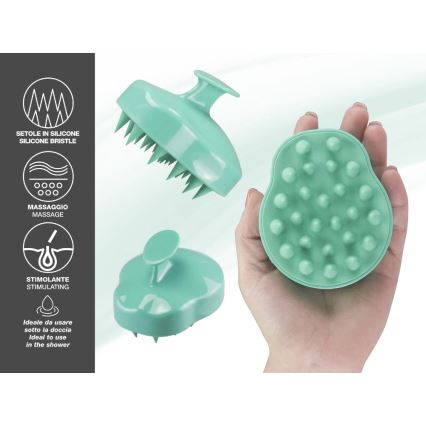 Beper - Brosse massante pour cuir chevelu, coloris menthe