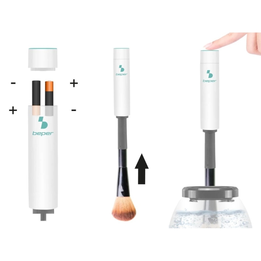 Beper - Reiniger für Kosmetikpinsel 2xAAA