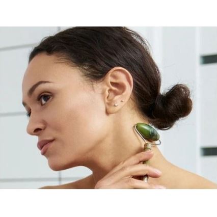 Beper - Rouleau de massage et pierre Gua Sha en néphrite