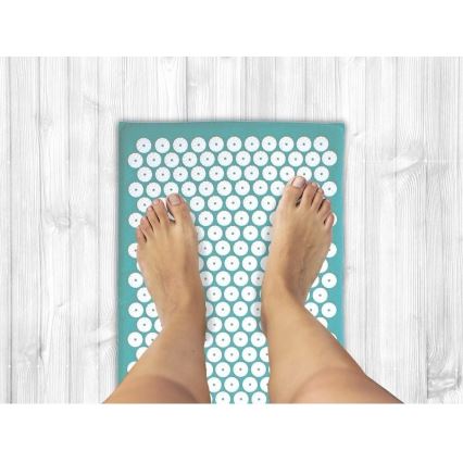 Beper - Tapis d'acupression et coussin couleur menthe