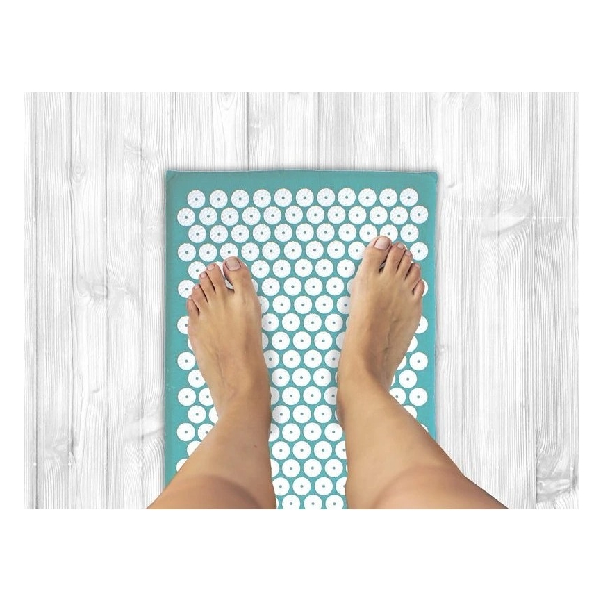 Beper - Tapis d'acupression et coussin couleur menthe