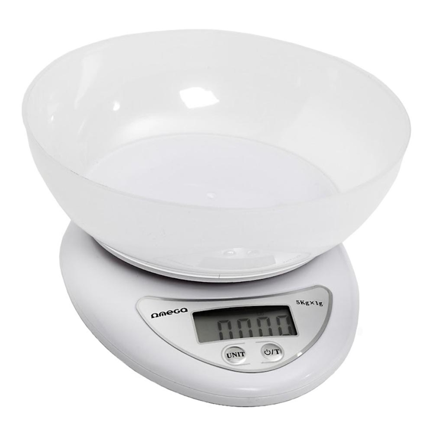 Bilancia da cucina digitale con un bowl 1xCR2032 bianco