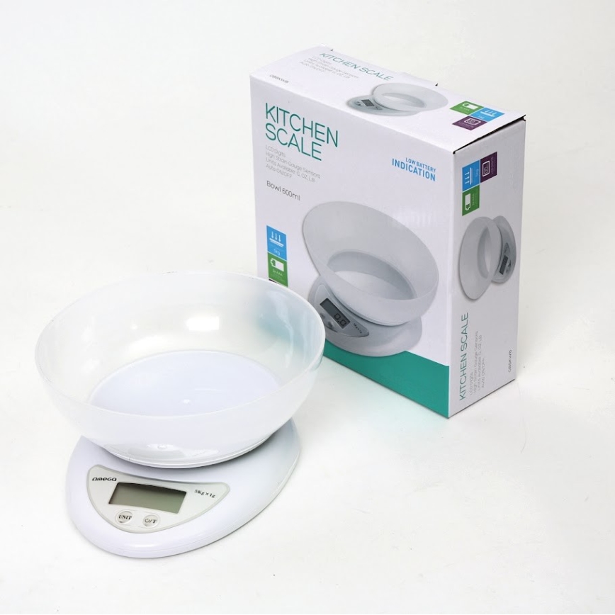 Bilancia da cucina digitale con un bowl 1xCR2032 bianco