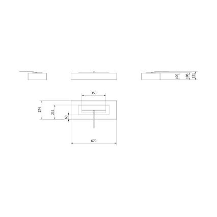 Kratki - BIO-Kamin 10x67 cm 3 kW schwarz