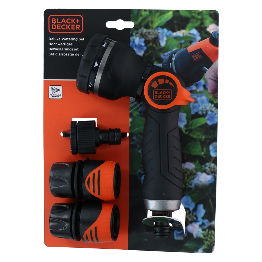 BLACK+DECKER - Pistolet d'arrosage avec 3 connecteurs