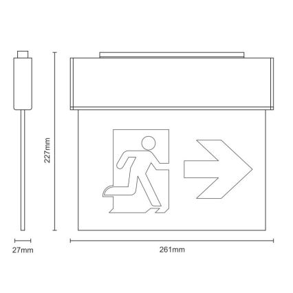 Bloc de secours LED/2W/230V 6000K 300 mAh