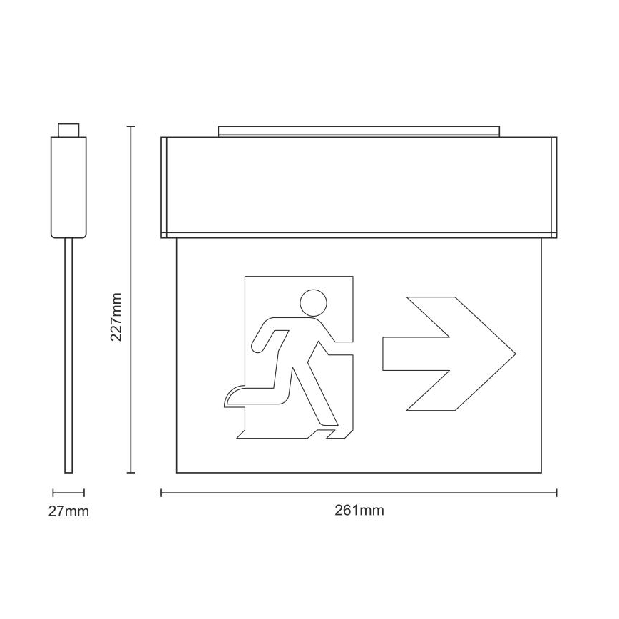 Bloc de secours LED/2W/230V 6000K 300 mAh