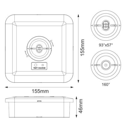 Bloc de secours LED/2W/230V 6000K IP65 3200 mAh