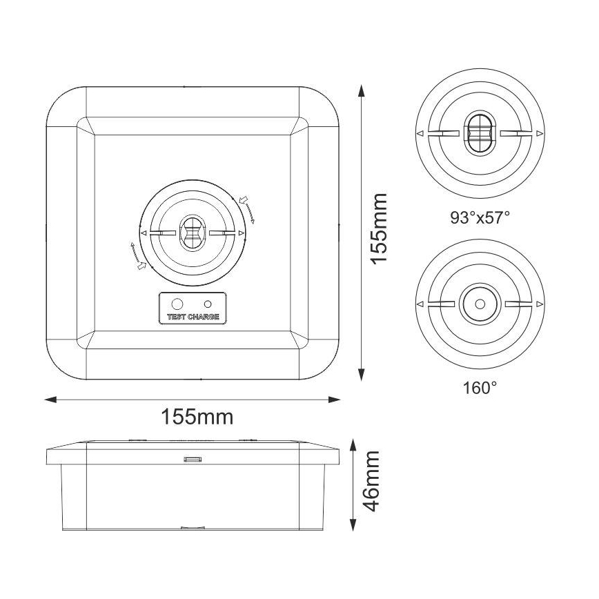 Bloc de secours LED/2W/230V 6000K IP65 3200 mAh
