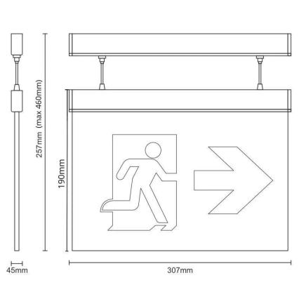 Bloc de secours LED/4W/230V 6000K 1000 mAh