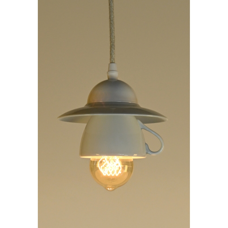 Bohemia-Design - Lampada a sospensione in porcellana con cavo 1xE27/60W/230V