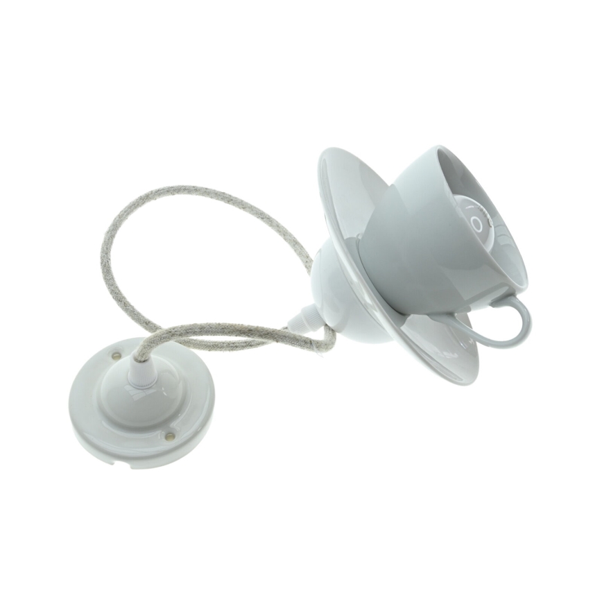 Bohemia-Design - Lampada a sospensione in porcellana con cavo 1xE27/60W/230V