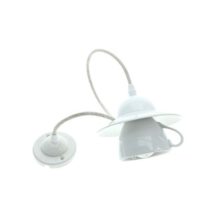 Bohemia-Design - Lampada a sospensione in porcellana con cavo 1xE27/60W/230V