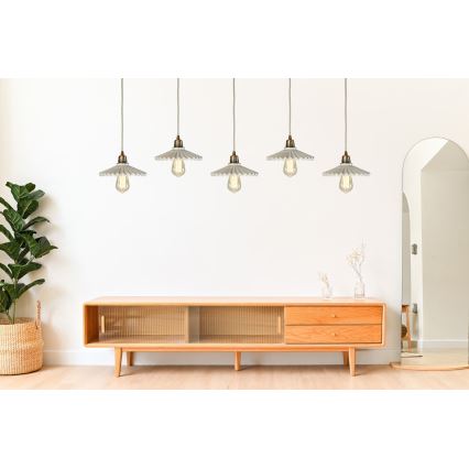 Bohemia-Design - Lampadario in porcellana a sospensione con cavo 1xE27/60W/230V