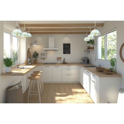 Bohemia-Design - Lampadario in porcellana a sospensione con cavo 1xE27/60W/230V