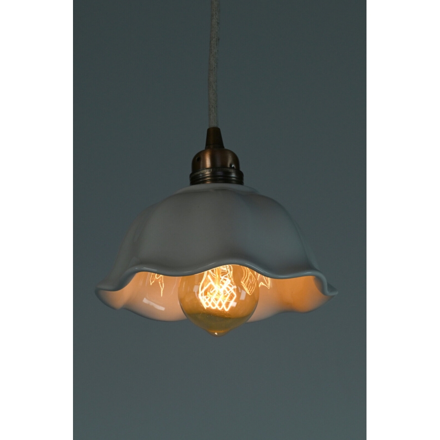 Bohemia-Design - Lampadario in porcellana a sospensione con cavo 1xE27/60W/230V