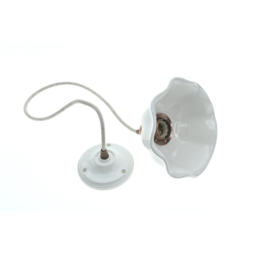Bohemia-Design - Lampadario in porcellana a sospensione con cavo 1xE27/60W/230V